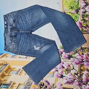 Miss Me Distressed Jeweled Bootcut Jeans Size 26‎
